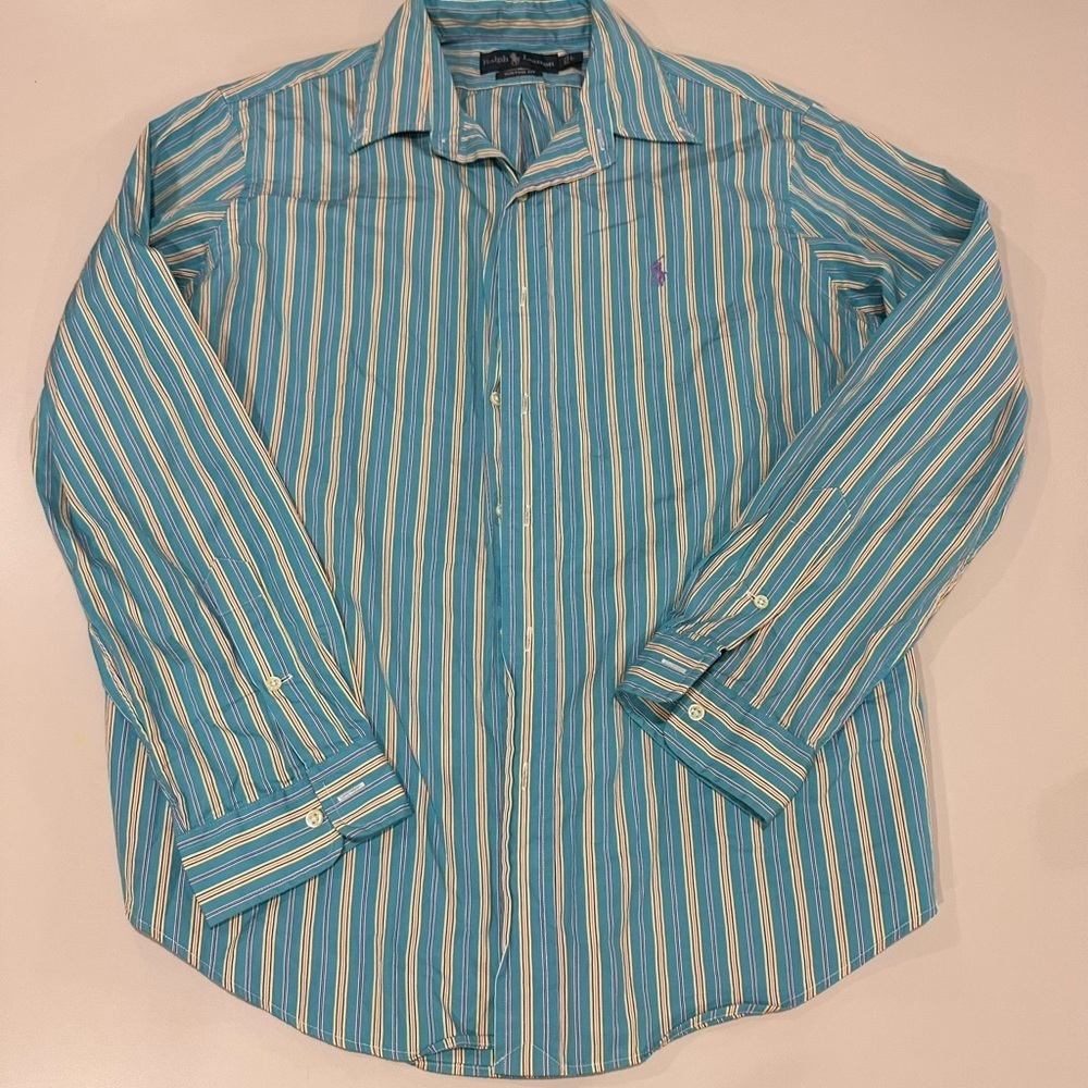 Ralph Lauren Blue and yellow Casual Button Down Shirt